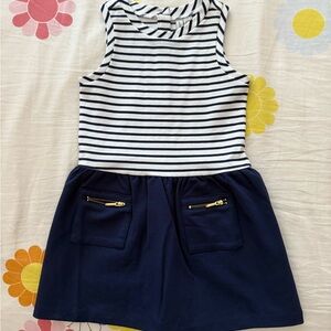 Janie and Jack Navy and White Striped Top